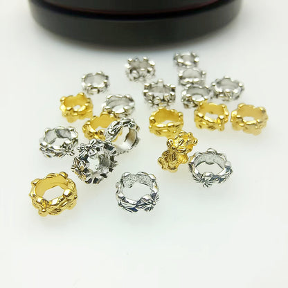 large Hole Spacer Alloy beads, 50pcs