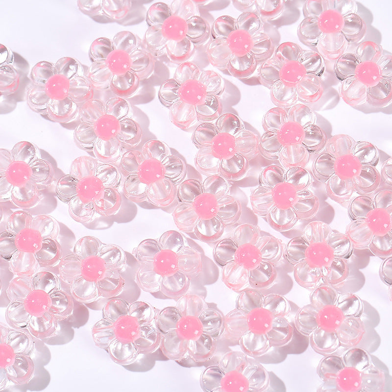 Acrylic Flower Beads with holes, 13mm, 500 grams