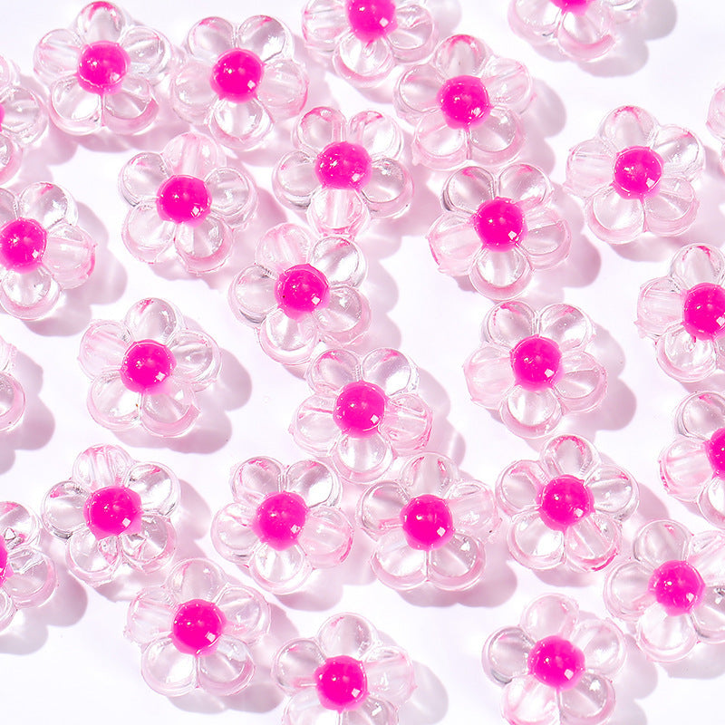 Acrylic Flower Beads with holes, 13mm, 500 grams