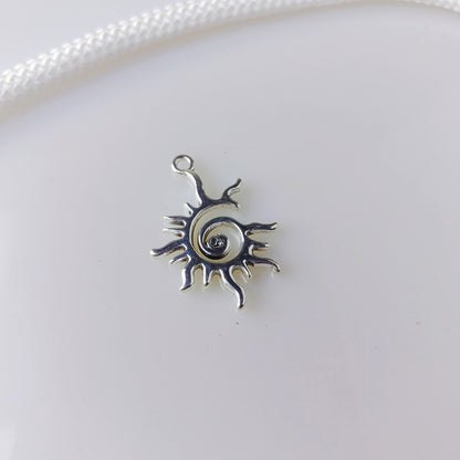 Antique Silver Spiral Sun Charms Pendants, 10pcs