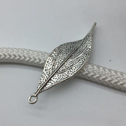 Antique Silver Leaf Charms Pendant,49x16mm, 10pcs