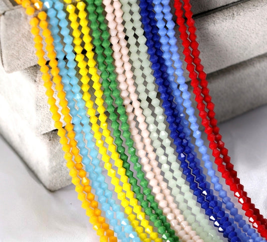 2mm,3mm,4mm,6mm,   Bicone Opaque Glass beads, 50 strands
