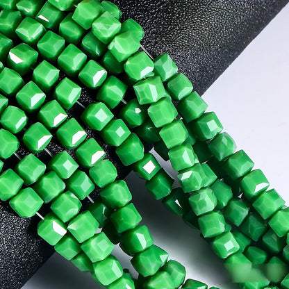 Square Glass Beads, Cube Beads,40pcs