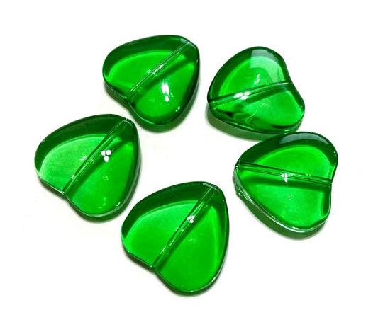 Smooth Transparent Large Heart Beads, 20mm, 50pcs