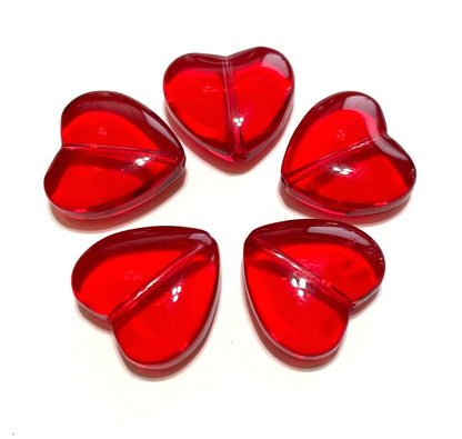 Smooth Transparent Large Heart Beads, 20mm, 50pcs