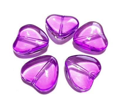 Smooth Transparent Large Heart Beads, 20mm, 50pcs