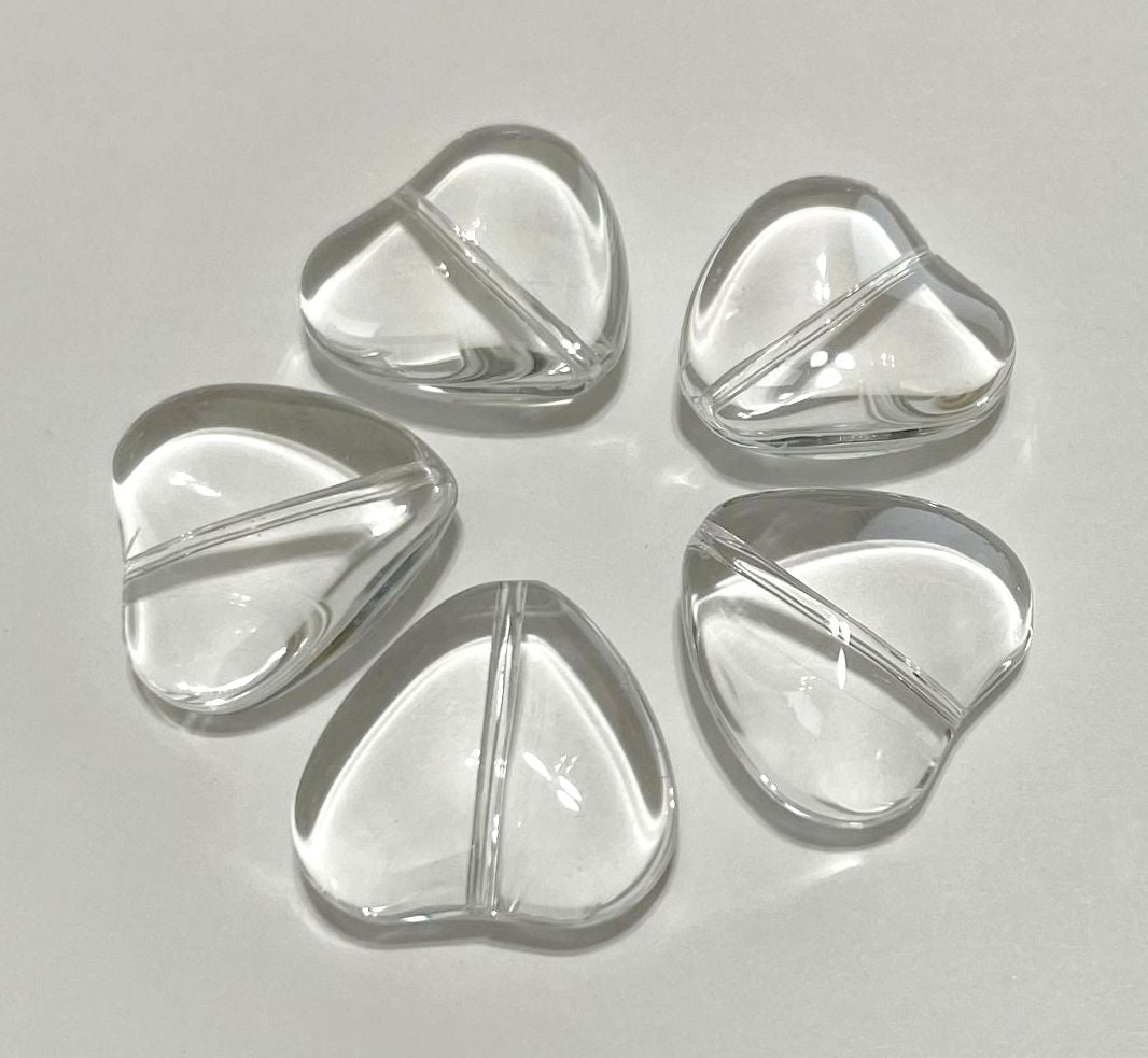 Smooth Transparent Large Heart Beads, 20mm, 50pcs