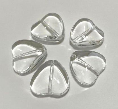 Smooth Transparent Large Heart Beads, 20mm, 50pcs