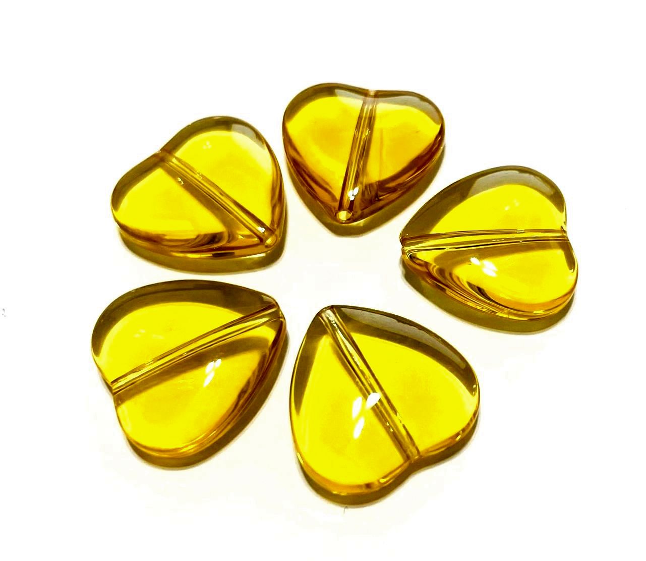Smooth Transparent Large Heart Beads, 20mm, 50pcs