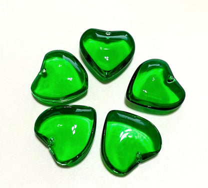 Smooth Transparent Large Heart Beads, 20mm, 50pcs
