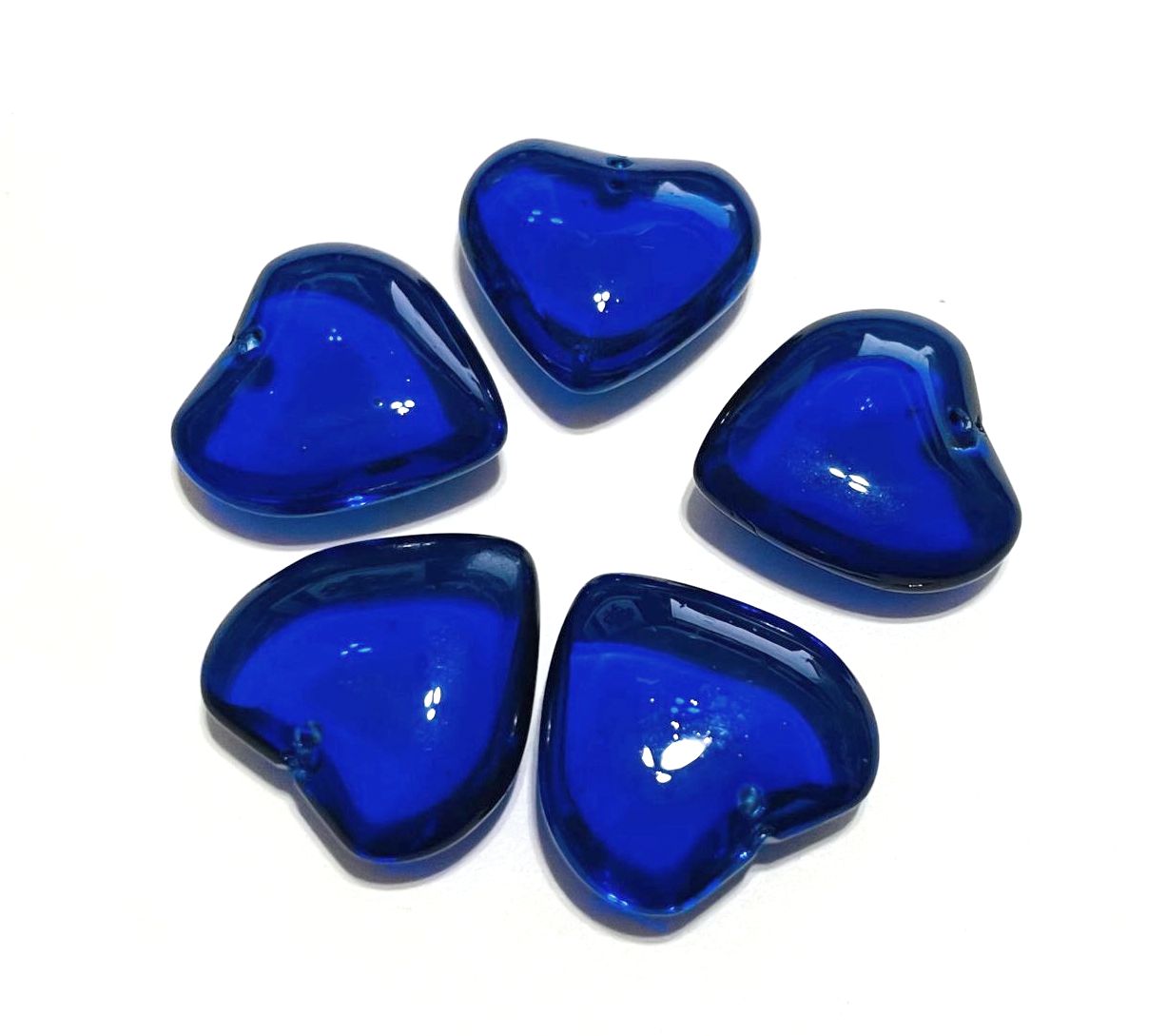 Smooth Transparent Large Heart Beads, 20mm, 50pcs