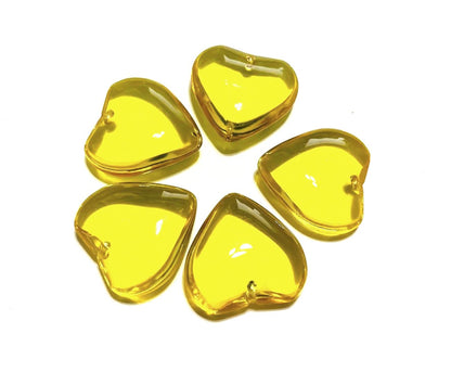 Smooth Transparent Large Heart Beads, 20mm, 50pcs