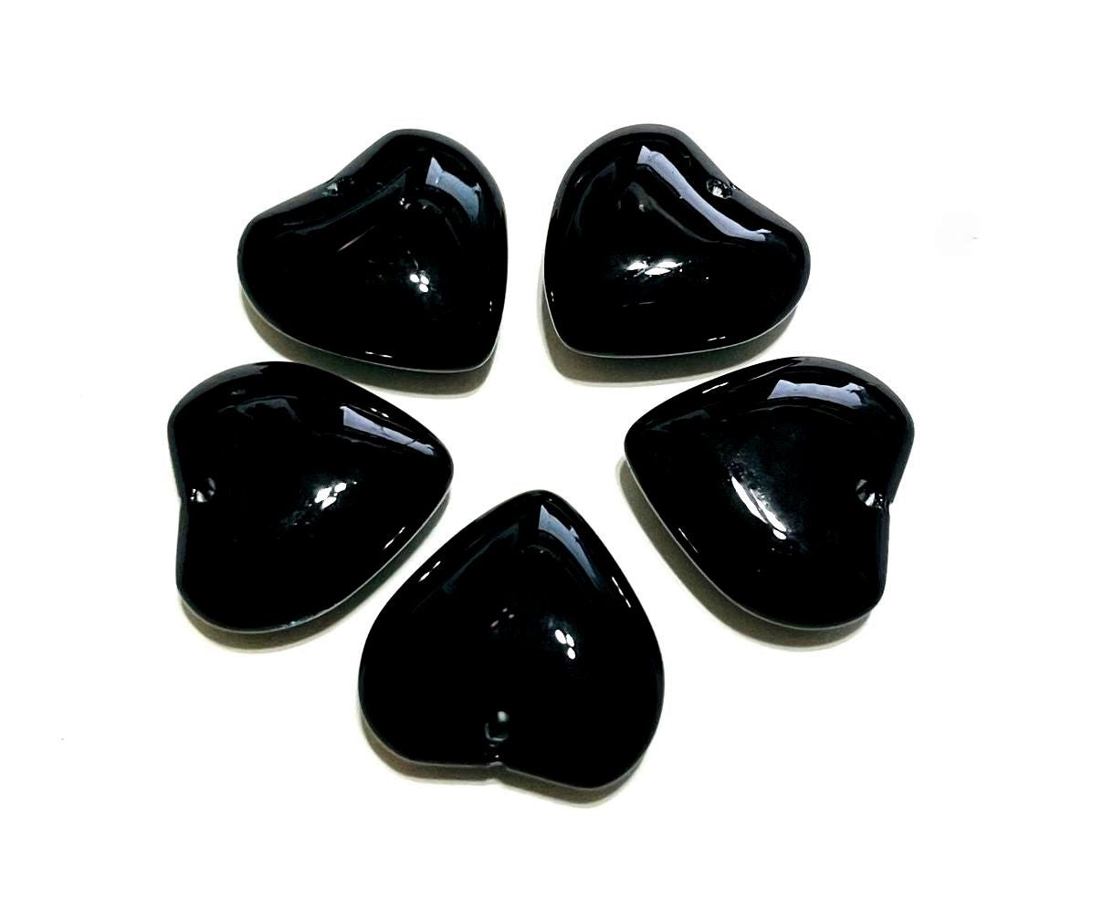 Smooth Transparent Large Heart Beads, 20mm, 50pcs