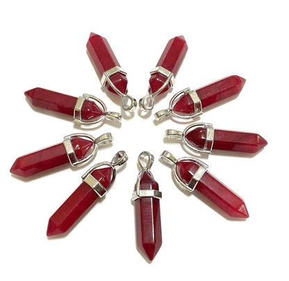 Gemstone Point Pendants, 50pcs