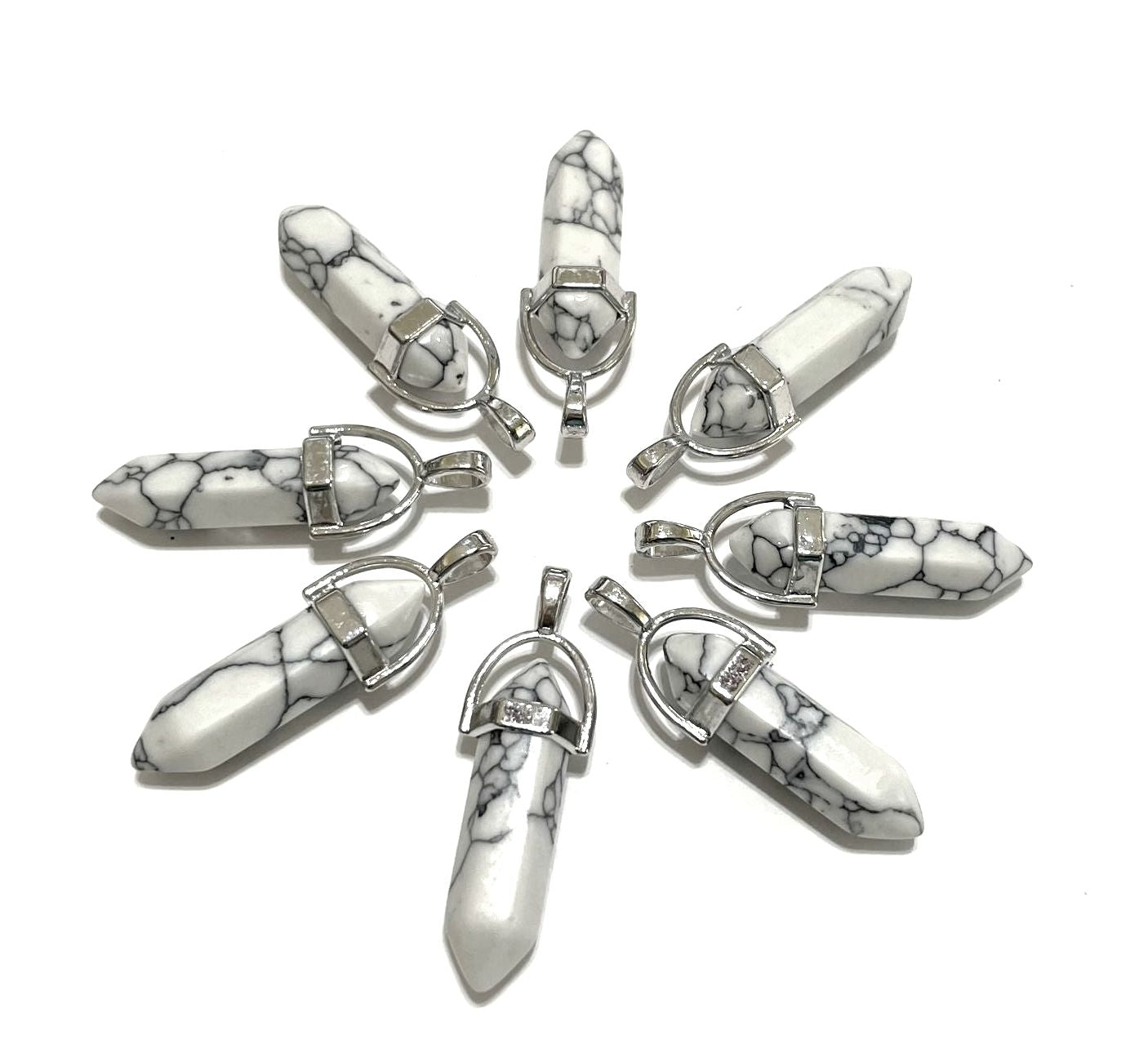 Gemstone Point Pendants, 50pcs