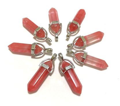 Gemstone Point Pendants, 50pcs