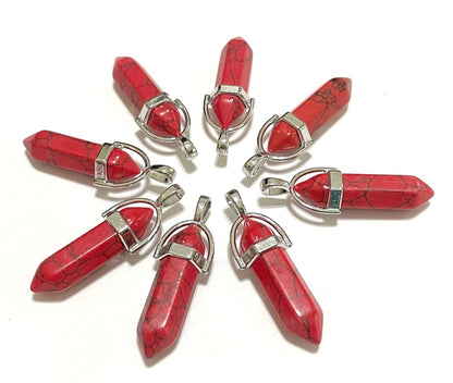 Gemstone Point Pendants, 50pcs