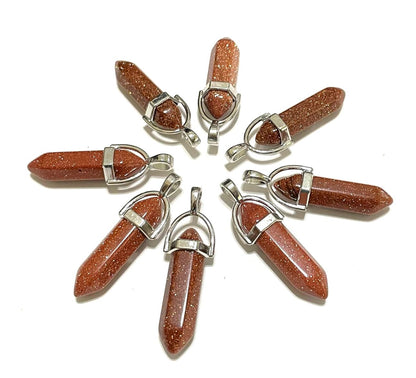 Gemstone Point Pendants, 50pcs