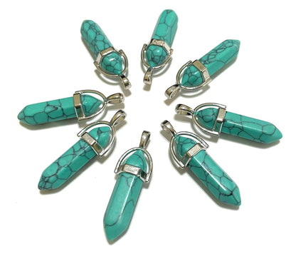 Gemstone Point Pendants, 50pcs