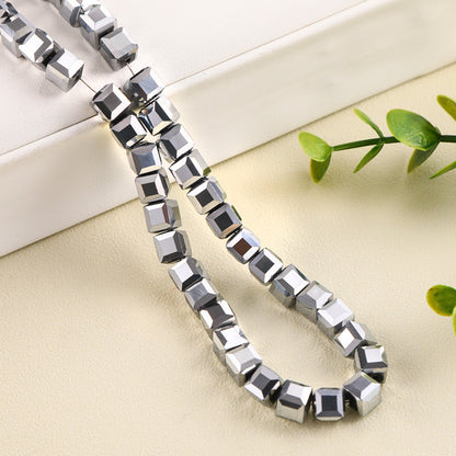 Square Glass Plated Beads ,Cube Plated Beads,40pcs