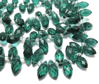 Faceted Teardrops, Glass, 12x6mm, 10 Strands
