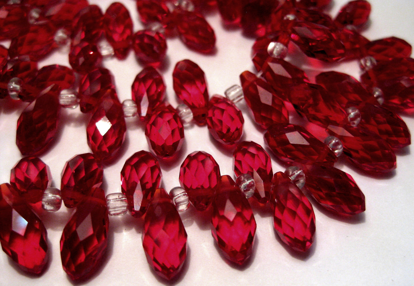 Faceted Teardrops, Glass, 12x6mm, 10 Strands