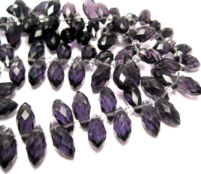 Faceted Teardrops, Glass, 12x6mm, 10 Strands
