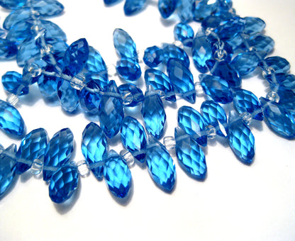 Faceted Teardrops, Glass, 12x6mm, 10 Strands