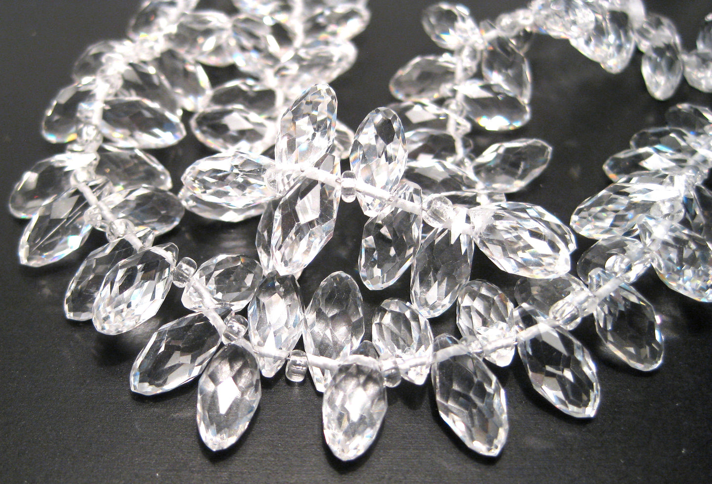Faceted Teardrops, Glass, 12x6mm, 10 Strands