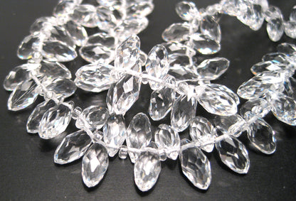 Faceted Teardrops, Glass, 12x6mm, 10 Strands