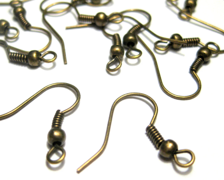 Earwire, Fish Hooks with Coil and Ball, Earring Hooks,18x20mm, 1000pcs