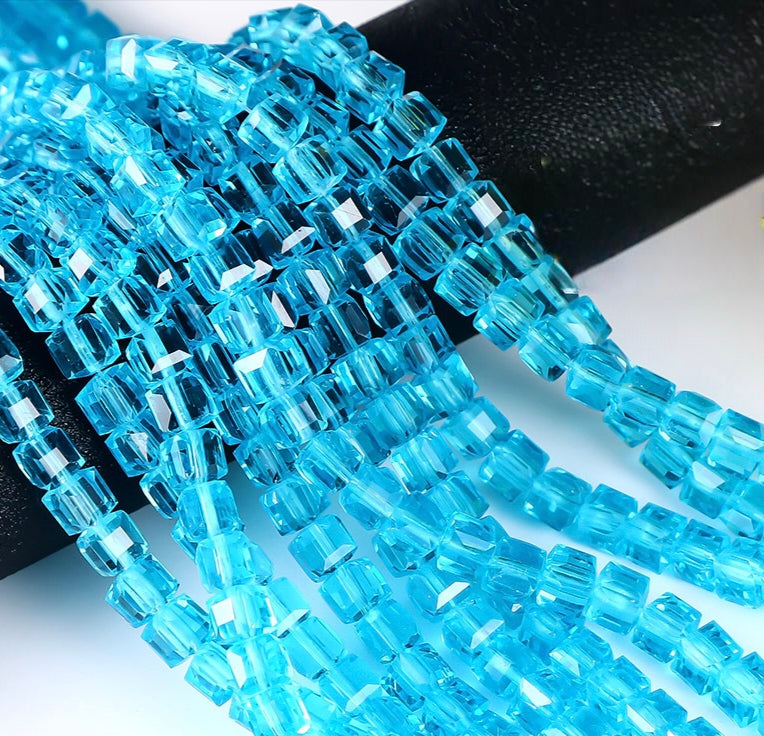 Square Glass Beads, Cube Beads,40pcs