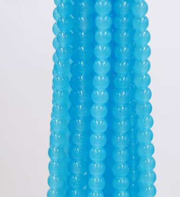 Imitation Jade Beads, Glass Beads , Round Glass Beads, 8 strands