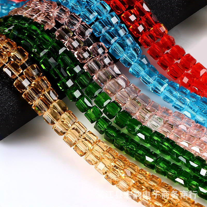Square Glass Beads, Cube Beads,40pcs
