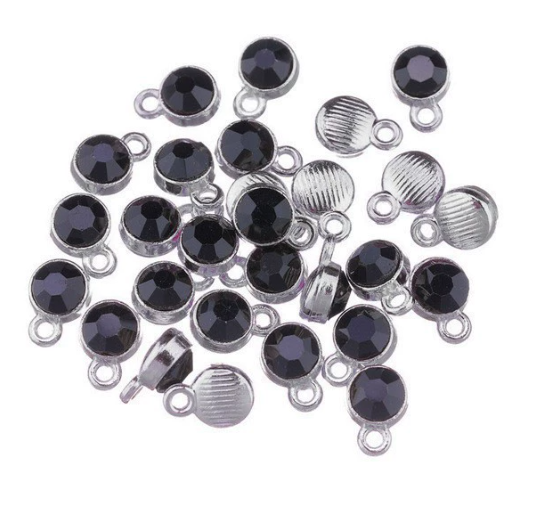 Birthstone charms, Rhinestone Charms Pendants, 10mm, 500pcs