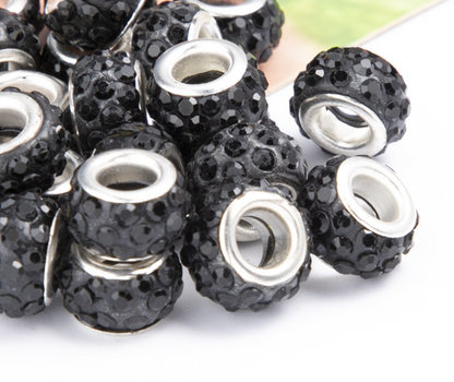 Rhinestone Spacer Beads, Polymer Clay Pave Beads, European Charms, 450pcs