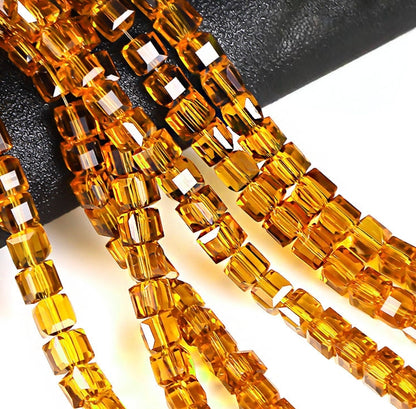 Square Glass Beads, Cube Beads,40pcs