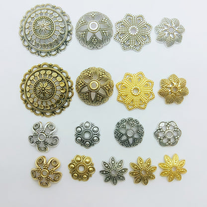 Antique Plated Filigree Flower Bead Caps,100pcs