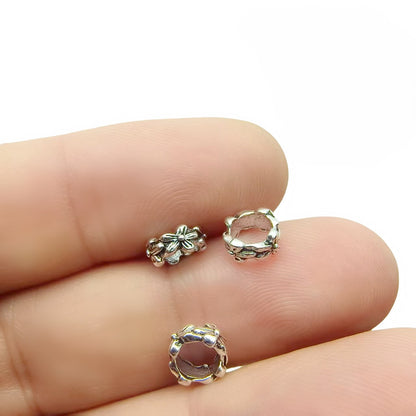 large Hole Spacer Alloy beads, 50pcs