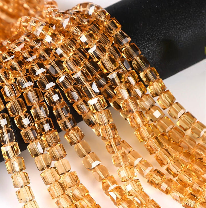 Square Glass Beads, Cube Beads,40pcs