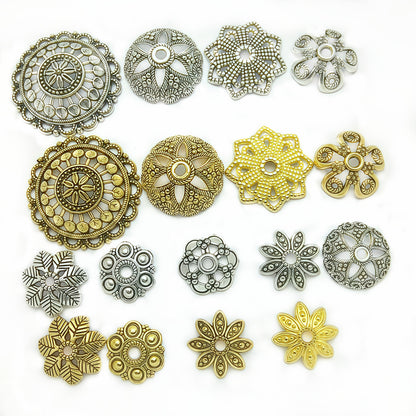 Antique Plated Filigree Flower Bead Caps,100pcs