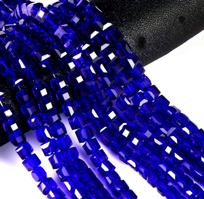 Square Glass Beads, Cube Beads,40pcs