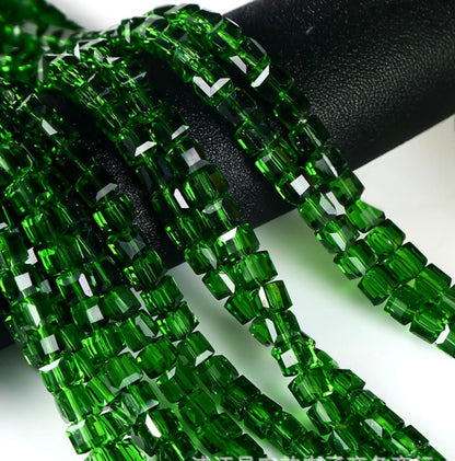 Square Glass Beads, Cube Beads,40pcs