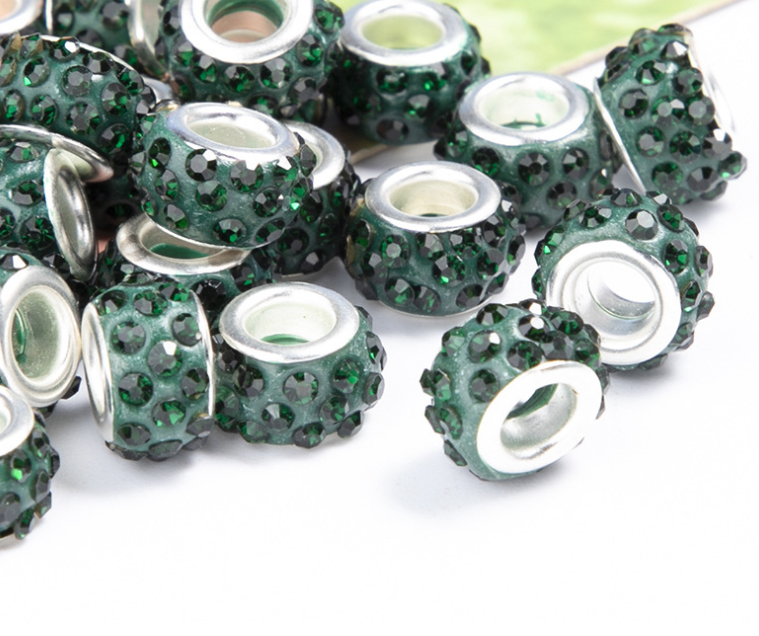 Rhinestone Spacer Beads, Polymer Clay Pave Beads, European Charms, 450pcs