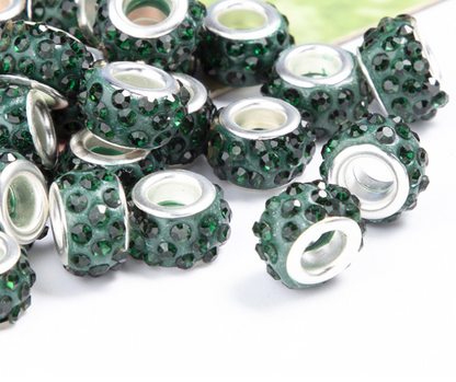 Rhinestone Spacer Beads, Polymer Clay Pave Beads, European Charms, 450pcs