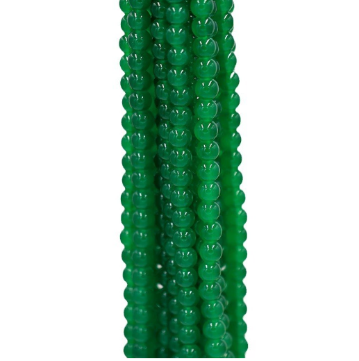 Imitation Jade Beads, Glass Beads , Round Glass Beads, 8 strands