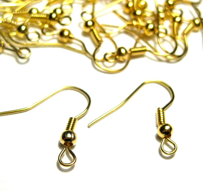 Earwire, Fish Hooks with Coil and Ball, Earring Hooks,18x20mm, 1000pcs