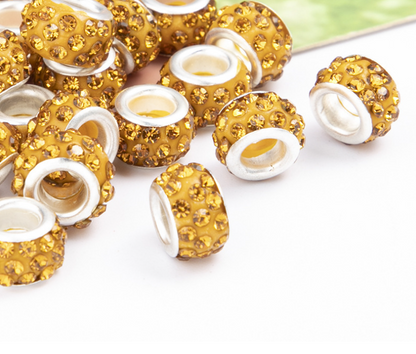Rhinestone Spacer Beads, Polymer Clay Pave Beads, European Charms, 450pcs