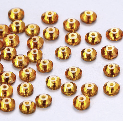 4mm-8mm Sew On Rhinestones, Flat Back Sew On Rhinestones, Round, 5pks