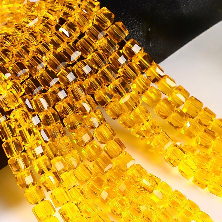 Square Glass Beads, Cube Beads,40pcs
